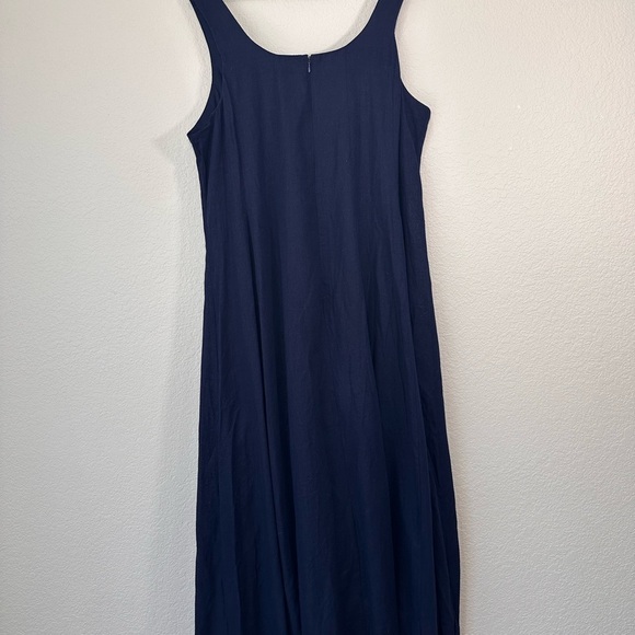 NWOT Halogen Linen Blend Navy Blue Sleeveless Dress Women's Size Large - Picture 7 of 8